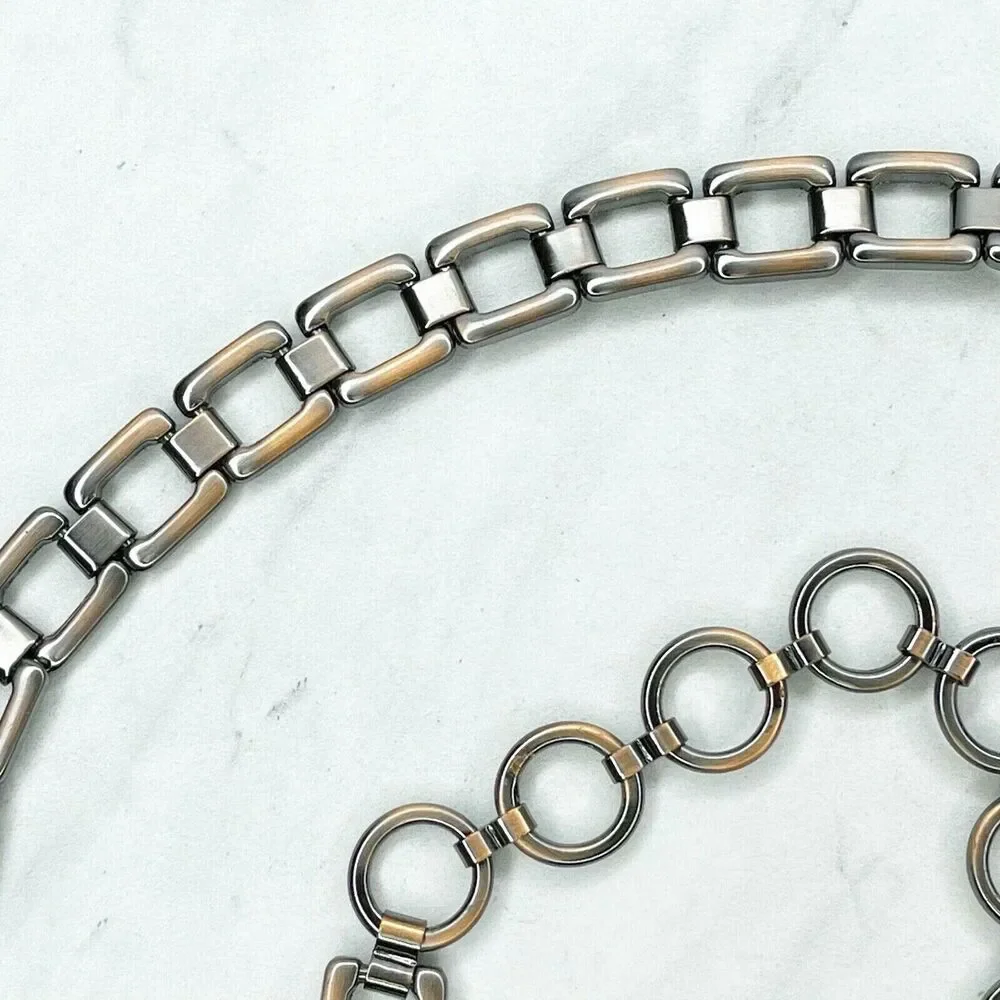 Womens Bronze Square Chain Link Belt ✨ S/M